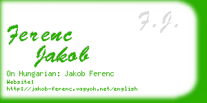 ferenc jakob business card